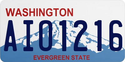 WA license plate AIO1216