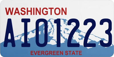 WA license plate AIO1223