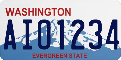 WA license plate AIO1234