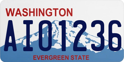 WA license plate AIO1236