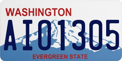WA license plate AIO1305