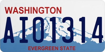 WA license plate AIO1314