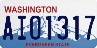WA license plate AIO1317