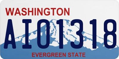 WA license plate AIO1318