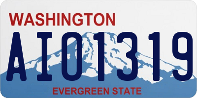 WA license plate AIO1319