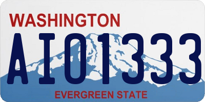 WA license plate AIO1333