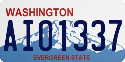 WA license plate AIO1337