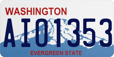 WA license plate AIO1353