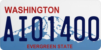 WA license plate AIO1400
