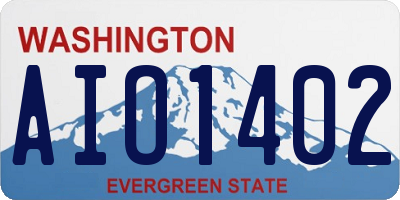 WA license plate AIO1402