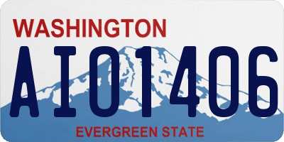 WA license plate AIO1406
