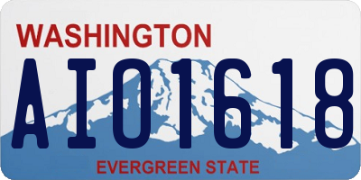 WA license plate AIO1618