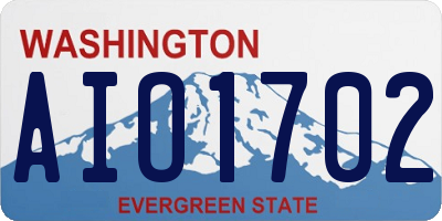WA license plate AIO1702