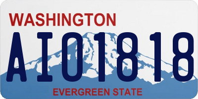 WA license plate AIO1818