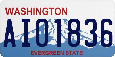 WA license plate AIO1836