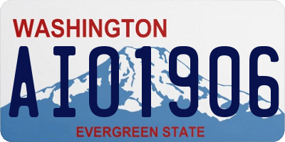WA license plate AIO1906