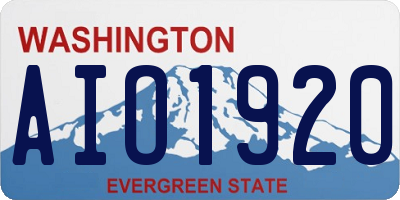 WA license plate AIO1920