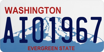 WA license plate AIO1967