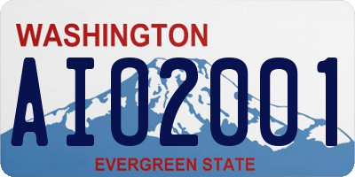 WA license plate AIO2001