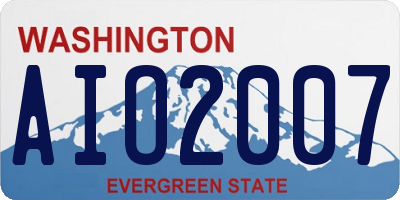 WA license plate AIO2007