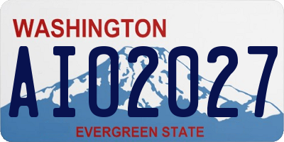 WA license plate AIO2027