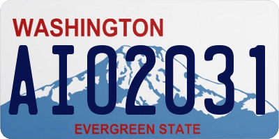 WA license plate AIO2031