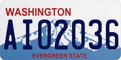 WA license plate AIO2036
