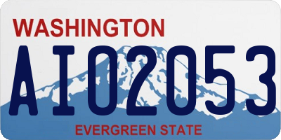 WA license plate AIO2053