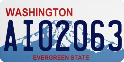 WA license plate AIO2063