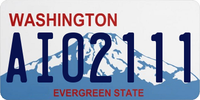 WA license plate AIO2111