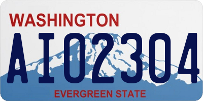 WA license plate AIO2304