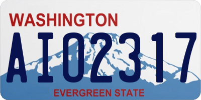 WA license plate AIO2317