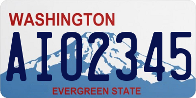 WA license plate AIO2345