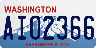 WA license plate AIO2366