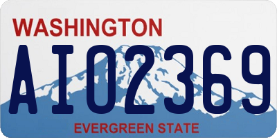 WA license plate AIO2369