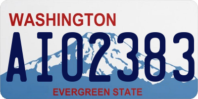 WA license plate AIO2383
