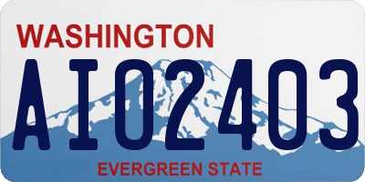 WA license plate AIO2403