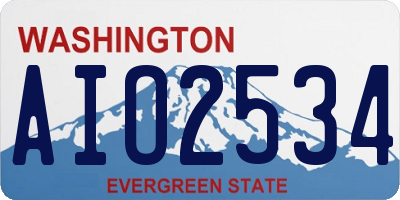 WA license plate AIO2534