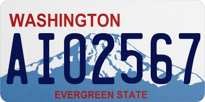 WA license plate AIO2567