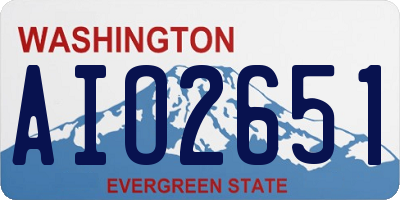 WA license plate AIO2651