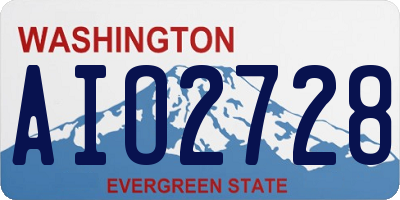 WA license plate AIO2728
