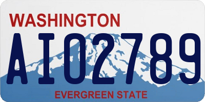 WA license plate AIO2789