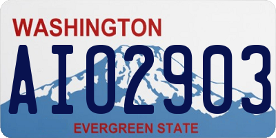 WA license plate AIO2903