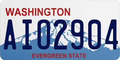 WA license plate AIO2904
