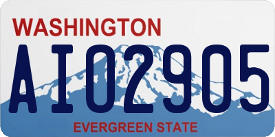 WA license plate AIO2905