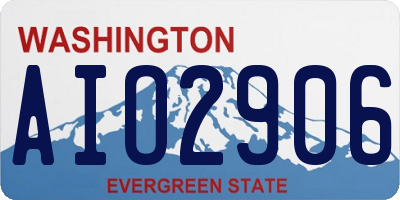 WA license plate AIO2906