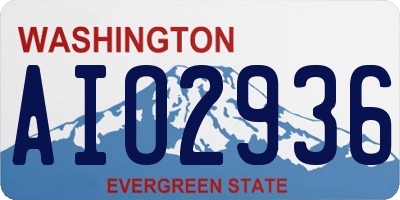 WA license plate AIO2936