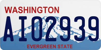 WA license plate AIO2939