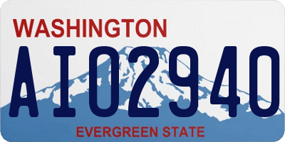 WA license plate AIO2940