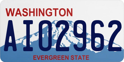 WA license plate AIO2962